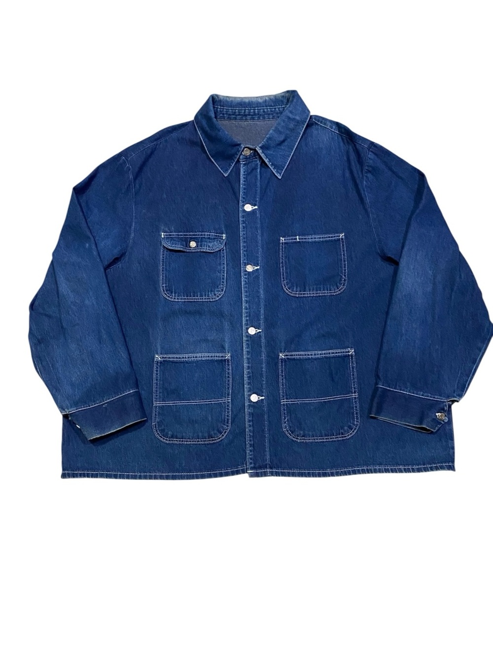 Vintage Pointer Denim Chore Coat Barn Jacket 4X 5X USA Workwear Streetwear - Picture 14 of 14